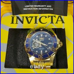 Invicta grand diver 13711 open heart goldtone automatic 47mm watch new in box