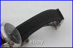 Invicta mens watch 3477 Vintage Alarm black rubber band stainless steel date