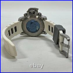 Large Invicta White Sea Hunter Silicone WR300M 20473 Watch NEEDS SERVICING AS IS