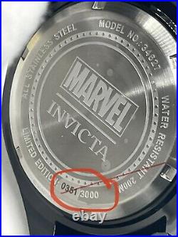 Marvel Comics Invicta 34627 47mm Diver Black Panther Never Worn Watch New Box