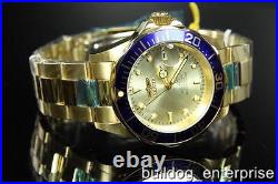 Men Invicta Pro Diver Automatic NH35A Gold Plated Champagne Dial Watch New