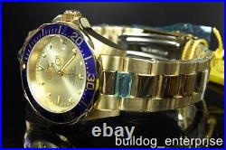 Men Invicta Pro Diver Automatic NH35A Gold Plated Champagne Dial Watch New