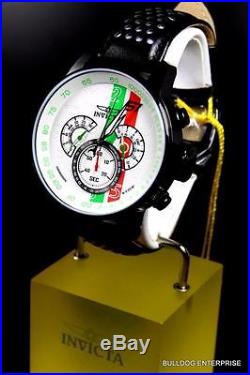 Men Invicta S1 Rally Racing White Green Red Black Leather Chronograph Watch New