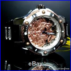 Men's Invicta Bolt Dragon Rose Gold Tone Mechanical Silicone 52mm Watch New