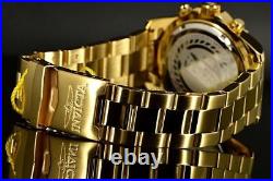 Men's Invicta Pro Diver 18k GOLD Plated SS Chronograph Champagne Dial $695 Watch