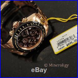 Men's Invicta Speedway 18k Rose Gold IP Black Brown Chronograph Tachymeter Watch