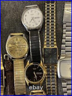 Men's Vintage Watch Lot 14 Watches Seiko Nixon Invicta