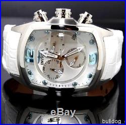 Mens Invicta 6128 Lupah Revolution Leather White Chronograph Swiss Watch New