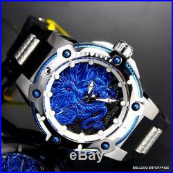 Mens Invicta Bolt Dragon Blue Black Silicone Strap 52mm Automatic Watch New