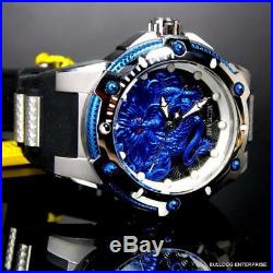 Mens Invicta Bolt Dragon Blue Black Silicone Strap 52mm Automatic Watch New