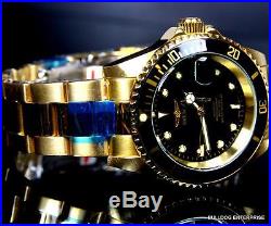 Mens Invicta Pro Diver 18kt Gold Plated Black NH35A Automatic Watch Warranty New