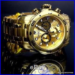 Mens Invicta Pro Diver Scuba 18kt Gold Plated Chronograph Swiss Parts Watch New