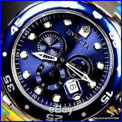 Mens Invicta Pro Diver Scuba Silver Blue Steel Chronograph Swiss Parts Watch New