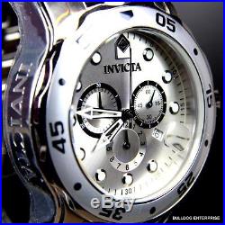 Mens Invicta Pro Diver Scuba Silver-Tone Steel Chronograph Swiss Parts Watch New