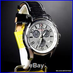 Mens Invicta Reserve 45mm Specialty Swiss Made COSC Black Leather Watch New