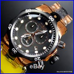 Mens Invicta Reserve Venom Rose Gold Tone Chronograph Swiss Made Black Watch New