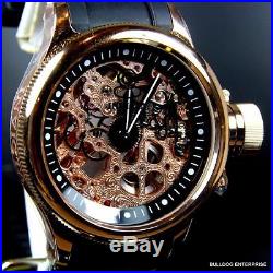 Mens Invicta Russian Diver 18kt Rose Gold Plated Mechanical Skeleton Watch New