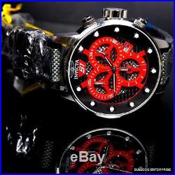 Mens Invicta S1 Rally 48mm Multifunction Red Black Chronograph Nylon Watch New