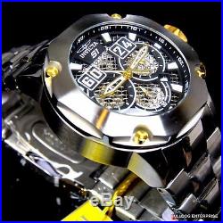 Mens Invicta S1 Rally Silver Gold Tone Steel Twisted Metal Chronograph Watch New