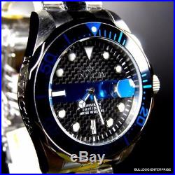 Mens Invicta Thin Blue Line Pro Diver Black Carbon Fiber Steel 14702 Watch New