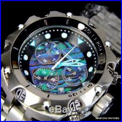 Mens Invicta Venom Hybrid Blue Green Abalone Chronograph 54mm Steel Watch New