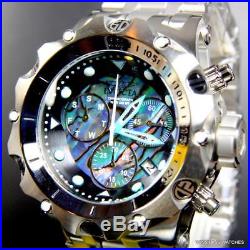 Mens Invicta Venom Hybrid Blue Green Abalone Chronograph 54mm Steel Watch New