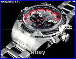 NEW INVICTA Men's 52mm BOLT Stainless Steel Chronograph SILVER & RED DIAL Watch