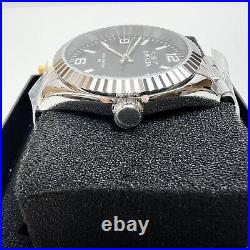 NEW INVICTA Men's Black Fluted-Bezel Oyster-Band Stainless-Steel Watch XL 43MM