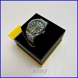 NEW INVICTA Men's Green-Face Fluted Jubilee-Band Stainless-Steel Watch XL 43MM