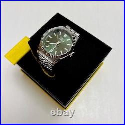 NEW INVICTA Men's Green-Face Fluted Jubilee-Band Stainless-Steel Watch XL 43MM