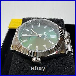 NEW INVICTA Men's Green-Face Fluted Jubilee-Band Stainless-Steel Watch XL 43MM