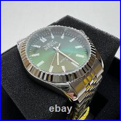 NEW INVICTA Men's Green-Face Fluted Jubilee-Band Stainless-Steel Watch XL 43MM