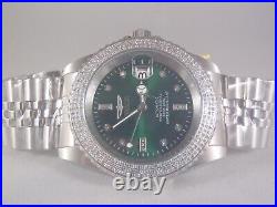 NEW INVICTA PRO DIVER 1.2 CTW DIAMOND GREEN DIAL 42 mm AUTOMATIC WATCH 38292 NWT