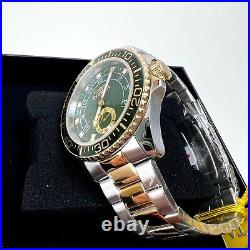 NEW INVICTA Pro Diver Men's Gold Green Stainless Steel Silver Watch Large 44MM