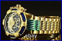 NEW Invicta 25542 Bolt 52MM Blue Dial Quartz Gold Tone Bracelet Watch