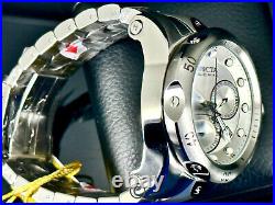 NEW Invicta 26577 SWISS Venom 54mm Silver Tone Chronograph Dial SS Band Watch