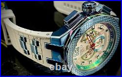 NEW Invicta 37960 Speedway 52MM Silver Dial Swiss Quartz Silicone Strap Watch