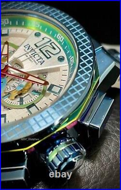 NEW Invicta 37960 Speedway 52MM Silver Dial Swiss Quartz Silicone Strap Watch