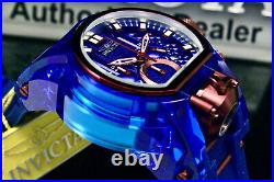 NEW Invicta 45.5mm BOLT ZEUS MAGNUM Chronograph Blue Dial DUAL MOVEMENT Watch