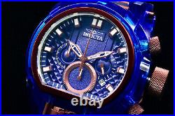 NEW Invicta 45.5mm BOLT ZEUS MAGNUM Chronograph Blue Dial DUAL MOVEMENT Watch