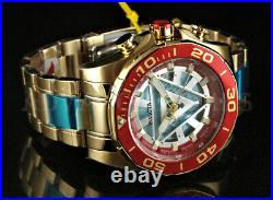 NEW Invicta 48mm Marvel IRON MAN Limited Edition Arc Reactor Dial 18KGIP Watch