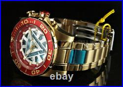 NEW Invicta 48mm Marvel IRON MAN Limited Edition Arc Reactor Dial 18KGIP Watch
