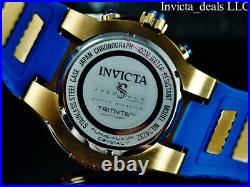NEW Invicta 50mm Men's SPEEDWAY VIPER II SAPPHIRE BLUE DIAL Gold Tone SS Watch