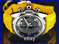 NEW Invicta Men 46mm Grand LUPAH OVALE Chrono Yellow Leather Black Dial Watch