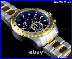 NEW Invicta Men 47mm SPEEDWAY Chronograph Blue Dial 2 Tone Stainless Steel Watch
