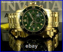 NEW Invicta Men 48mm Pro Diver Scuba Chronograph Stainless St. GREEN DIAL Watch