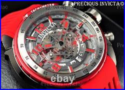 NEW Invicta Men 48mm S1 Rally TACHYMETER Grey Tone Red SS Watch WithFREE BRACELET