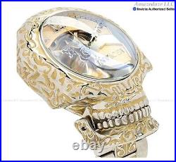 NEW Invicta Men 50mm Open Cerebral Skull Artist GOLDEN DIAL 20J Auto SS Watch