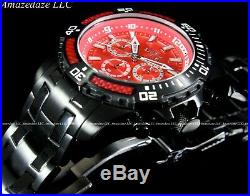 NEW Invicta Men 50mm Pro Diver Scuba Chronograph Stainless Steel Red Dial Watch