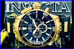 NEW Invicta Men 52MM CORDUBA IBIZA Chronograph BLUE DIAL GoldTone S. S Watch